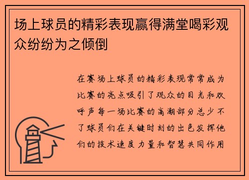 场上球员的精彩表现赢得满堂喝彩观众纷纷为之倾倒